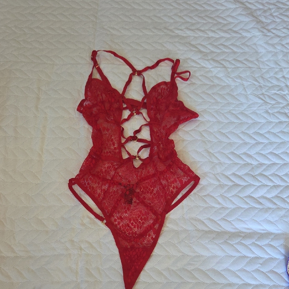 Victoria's Secret Red Lace Chemise